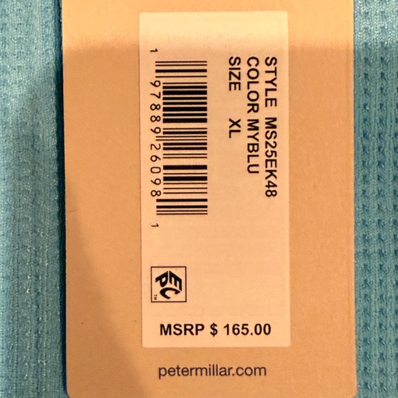 Peter Millar Men's XL Maya Blue Grid Performance Half-Zip Hoodie MSRP $165 - Picture 9 of 10